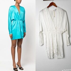 Forte Forte silk-blend white V-neck dress